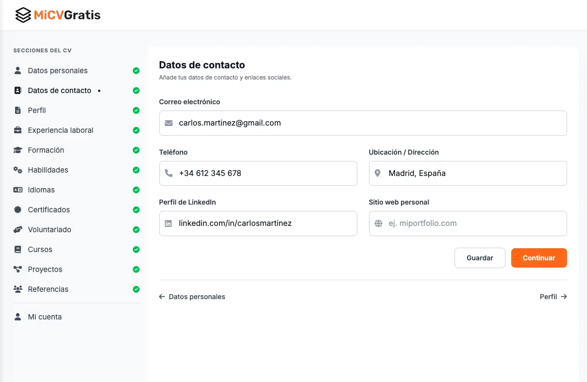 Información personal