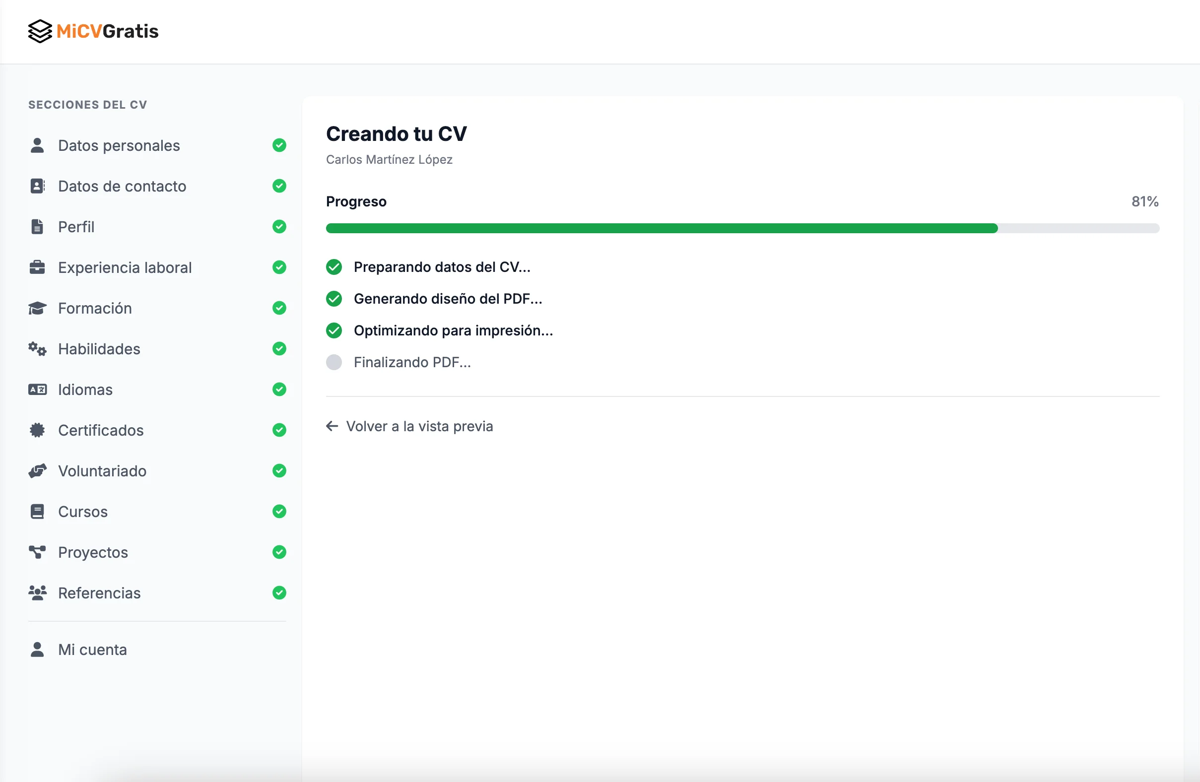 Descarga tu CV en PDF