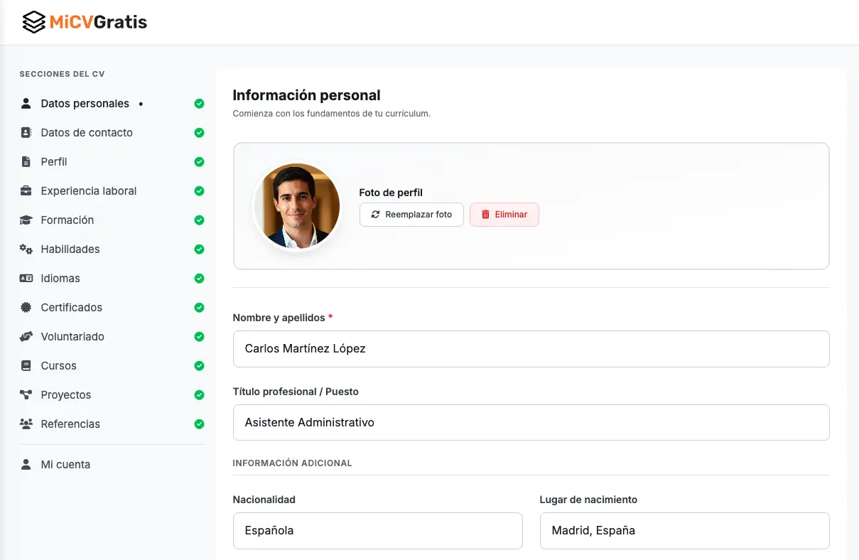 Información personal