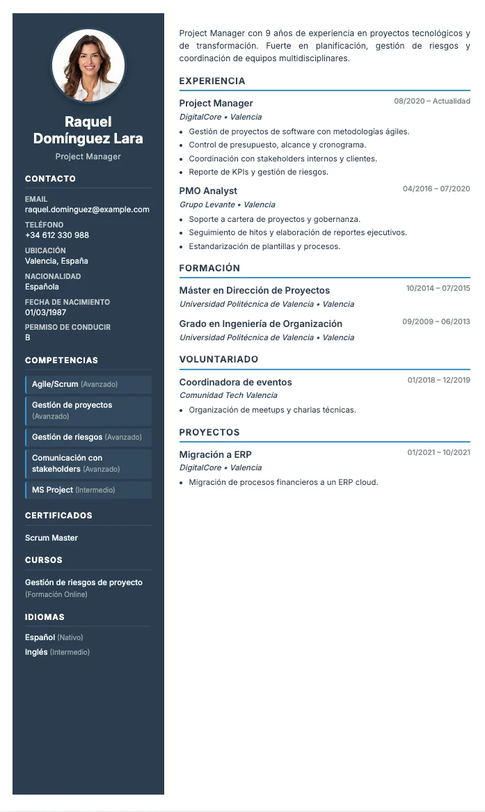 Moderno de dos columnas